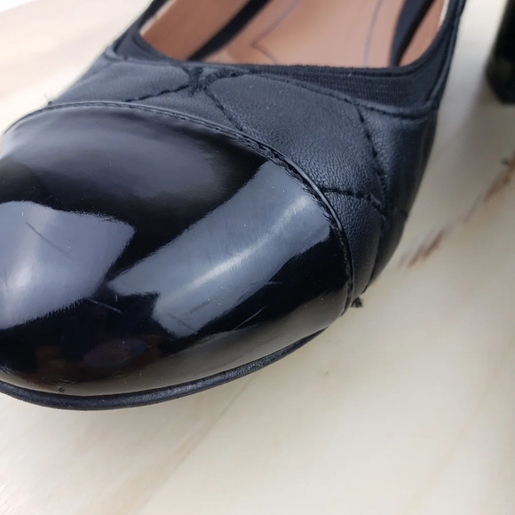 VIONIC Pumps Size 6.5 Quilted Leather Block Heel Comfort Shoe Cap Toe Classic - Picture 13 of 14